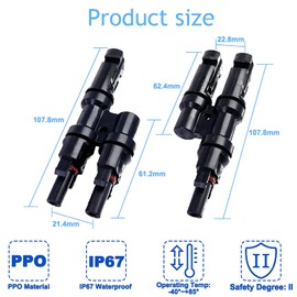 OBLLAR Solar Branch Connector Y Connector for Parallel Connection Between Solar Cells FMM + MFF (1 Pair)