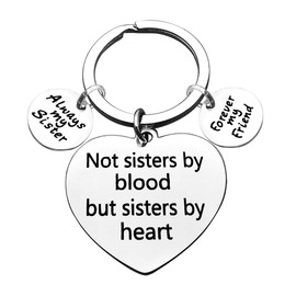 Nekoki Best Friend Keychain Friendship Gifts for Women Not Sister by Blood but Sister by Heart Keychain Mothers Day Gifts Christmas Birthday Gifts Best Friend Gift for Women
