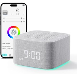 White Noise Sound Machine for Sleep, 32 Soothing Sounds, Night Lights Bluetooth Alarm Clock, App Control with Dimmable Clock, Best Birthday Gift Ideas for, Baby, Adult, Portable Travel Essentials