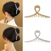 2 Pieces Rhinestone Claw Clip for Women, Gold and Sliver