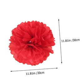 EXCEART 12pcs Tissue Paper Flower Pom Pom Hanging Decorative Honeycomb Ball Ceiling Backdrop Props DIY Wedding Birthday Celebration Celebration Decoration Red