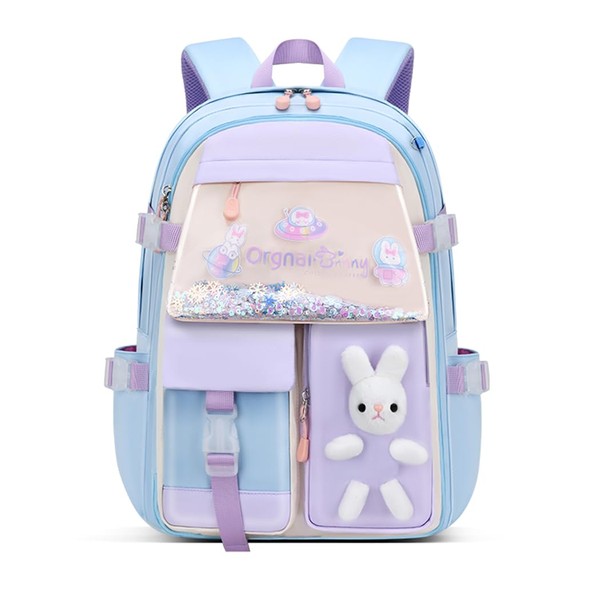 Kawaii Bunny Primary Girls Backpacks Elementary School Bags Bookbags with