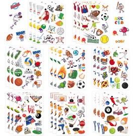 312PCS Sports Ball Stickers, Self-Adhesive Basketball Baseball Volleyball Football Soccer Sticker Sports Party Stickers for Scrapbook Water Bottles Laptop Envelope Gift Wrap Decor