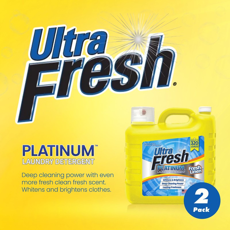 Ultra Fresh 2 Pack Platinum Liquid Laundry Detergent up to