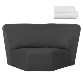 Weysat Corner Sofa Cover Stretch Corner Couch Cover Furniture Protector for Living Room Sectional Recliner Sofa Slipcover Reclining L Shape Couch Additional Seat(Dark Gray,Milk Silk)