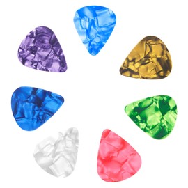 Pack of 51 Plectrums, Guitar Picks for Acoustic Guitar, Colourful Guitar Picks for Electric Guitar, Colourful Celluloid Guitar Picks for Bass, Acoustic Guitar, Ukulele, 3 Sizes (0.5/0.75/1.0 mm)