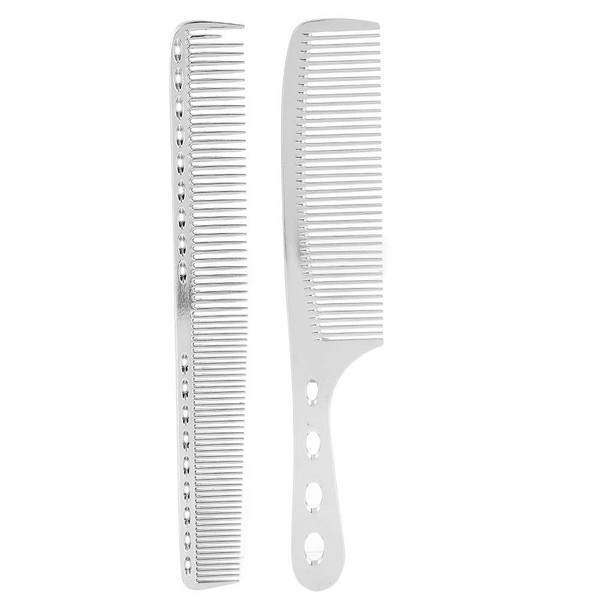 Broco Set of 2 Hair Comb Space Aluminium Stainless Steel Anti-Static Economy Haircut Comb Beauty Tool