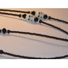 Beaded Eyeglass Chain Skulls Black Glass Seed Beads 28 inches