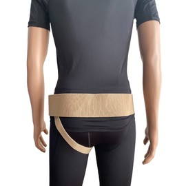 FlexaMed Left Side Inguinal Hernia Groin Belt with Compression Pad Beige (XL 44-48)