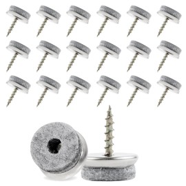 Felt Gliders Screws for Chairs 22 mm Round Chair Gliders Felt Chair Felt Gliders for Screwing Nail for Furniture Parquet Tiles Pack of 20