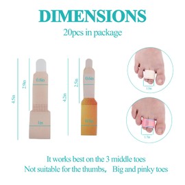 20 Stück Hammerzehen Korrektoren,Hammerzehen Korrektur,Hammerzehenschienen,Gebrochene Zehenschiene,Zehenkorrektor,Zehenbandagen zur Korrektur von Hammerzehen,Gebrochenen Zehen Überlappenden Zehenn