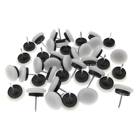 ALIMITOPIA 40pcs Furniture Chair Glide Nail-in Thickened Nylon Chair Slider Furniture Pad Floor Protector for Wooden Furniture Chair Tables Leg Feet(Φ27mm or 1-1/16";White)