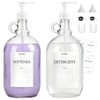 2 Pcs Glass Liquid Laundry Detergent Dispenser, Half Gallon Laundry