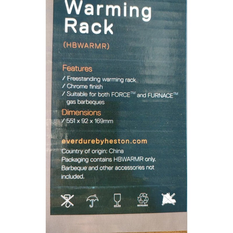 Everdure HBWARMR Chrome Finish Warming Rack - for Force or