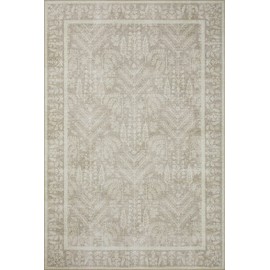 Loloi Rifle Paper Co. Maison Collection MAO-02 Bough Natural 5'-0" x 5'-0", .19" Pile Height, Round Area Rug