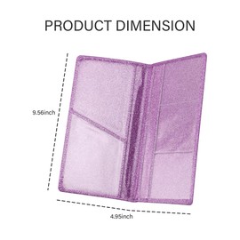 Bling Car Registration and Insurance Holder with Magnetic Clasp,PU Leather Car Organizers for ID,Bank Cards,Universal Glove Box Organizer Car Accessories Interior for Most Cars (Purple)