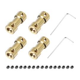 MECCANIXITY 4pcs 3.17mm to 4mm Brass Shaft Coupling Joint Connector with Screws and Hex Wrench Flexible Motor Shaft Coupler for RC Model Car Airplane Motor Wheels Tires Shaft