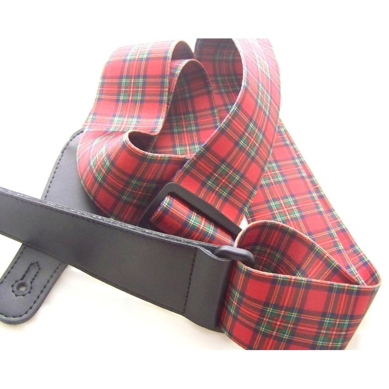 Red Tartan Guitar Strap – Heavy-Duty, Soft & Adjustable for