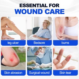 Niceful Silicone Foam Dressing 5x5 inch - Large Bandages for Wounds (10Pcs), Waterproof, Absorbent, Bed Sore Bandages Wound Care Dressing