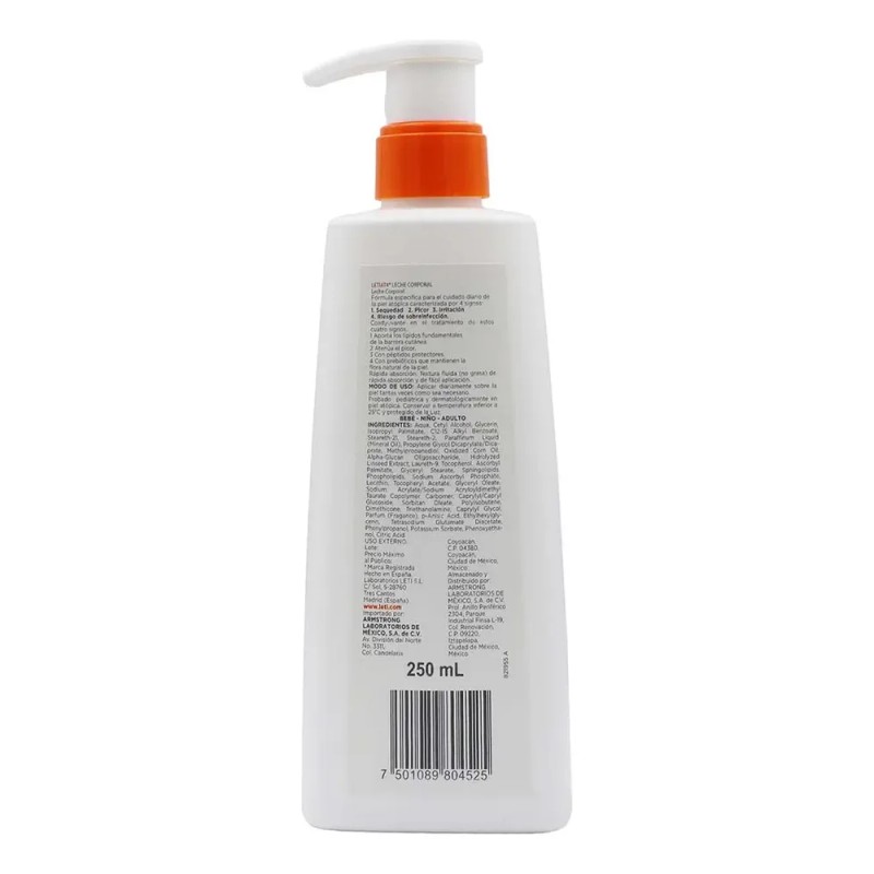 Comezón E Irritación En Piel, Letiat4 Leche Corporal 250ml.
