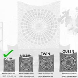 raajsee Indian Cotton Blue Tapestry Mandala Wall Hangings- Tapestry For Bedroom - Indie Wall Tapestry Hippie Room Decor - Boho Small Tapestrys Aesthetic 30x40 Inches