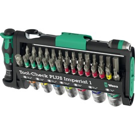 Wera 5049060001-39-Piece Tool Set, 19cm, Blend Material, 1/4 Drive System, Brushed Finish, for Phillips/Torx/Slotted/Hex Fasteners