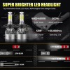 JESUO Pair 7" Inch LED Car Headlight Parts Round HI/LO
