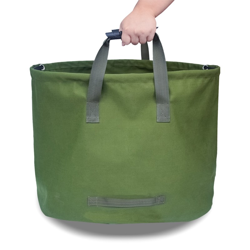 Collapsible Garden Bag Canvas Reusable Gardening Bag Water Resistant Garden
