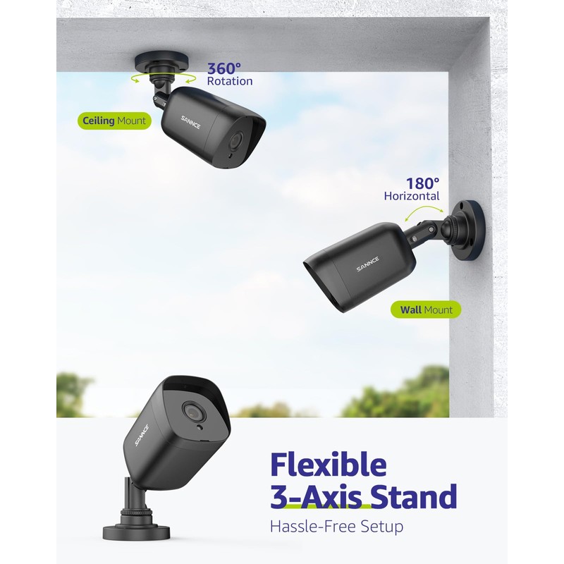 SANNCE 800TVL Security CCTV Bullet camera for Surveillance system, 100ft
