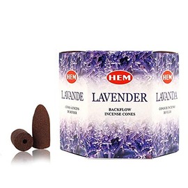 Backflow Incense Cones (Lavender) Total 40 Cones - Hem Incense from India