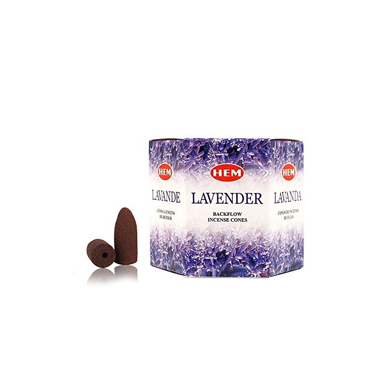 Backflow Incense Cones (Lavender) Total 40 Cones - Hem Incense