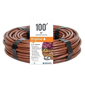DIG ¼” 100’ MICROLINE™ Dripline - Enhanced 9” Emitter Spacing, UV-Resistant, Perfect for Diverse Garden Layouts (Brown) SHB109