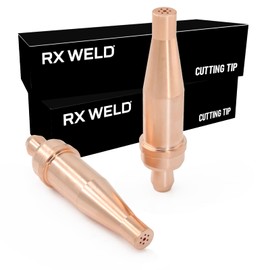 RX WELD 1-1-101 Acetylene Cutting Torch Tips, Fit V-Style Heavy Duty Torch - Pack of 2