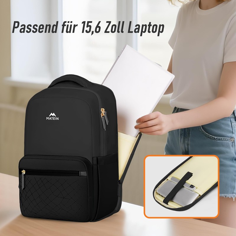 MATEIN School Backpack Teenager, 15.6 Inch Laptop Backpack Women, Lightweight