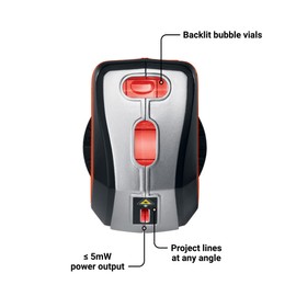 BLACK+DECKER Laser Level, Self-Leveling, 360 Degree Wall Attachment, AA Batteries Included (BDL220S), 7.25 x 7 x 2.5 inches