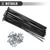 Motoforti Universal Bike Wheel Plated Spoke with Nipples, Metal, Black,