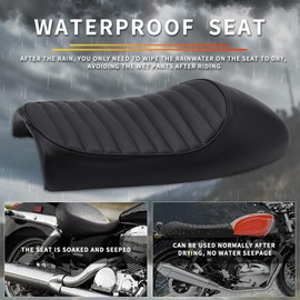 Black Vintage Cafe Racer Hump Seat Retro Saddle For CB 350 CB400 CB500 CB550 CB750