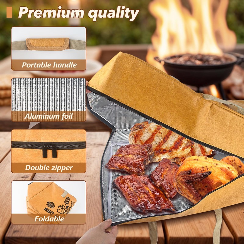 Wisreach Insulated BBQ Meat Resting Blanket, 18" Extra-Large Triple-Layer Brisket