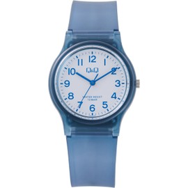 Citizen Q&Q Analog Wristwatch, Water Resistant to 10 ATM, Unisex, Urethane Strap, Blue x Skeleton
