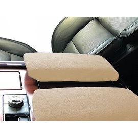 Car Console Covers Plus Made in USA Designed for Lincoln Navigator 2018-2025 Pair of Fleece Auto Armrest Center Console Covers Protector for Front and Back Seat Consoles Light Tan Fleece