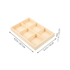 Outanaya 3pcs Wooden Storage Box for Crafts Grid Organizer with Multiple Compartments Unfinished Wood Arts and Crafts Holder Suitable for Home and Classroom Organization