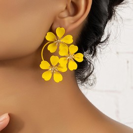 Yellow Flower Earrings for Women Trendy Flower Dangle Statement Earrings for Women Bohemian Floral Earrings Spring Earrings Jewelry Gifts