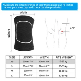PATIKIL XS Protective Knee Pads, 6 Pairs Sponge Volleyball Knee Pads Breathable Dance Knee Pads Brace for Women Men Football Basketball Workout, Black White