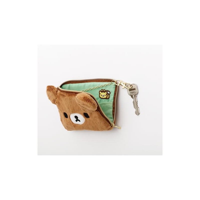 San-X PB72204 Rilakkuma Plush Pass Case, Chirooki Bear H4.3 x