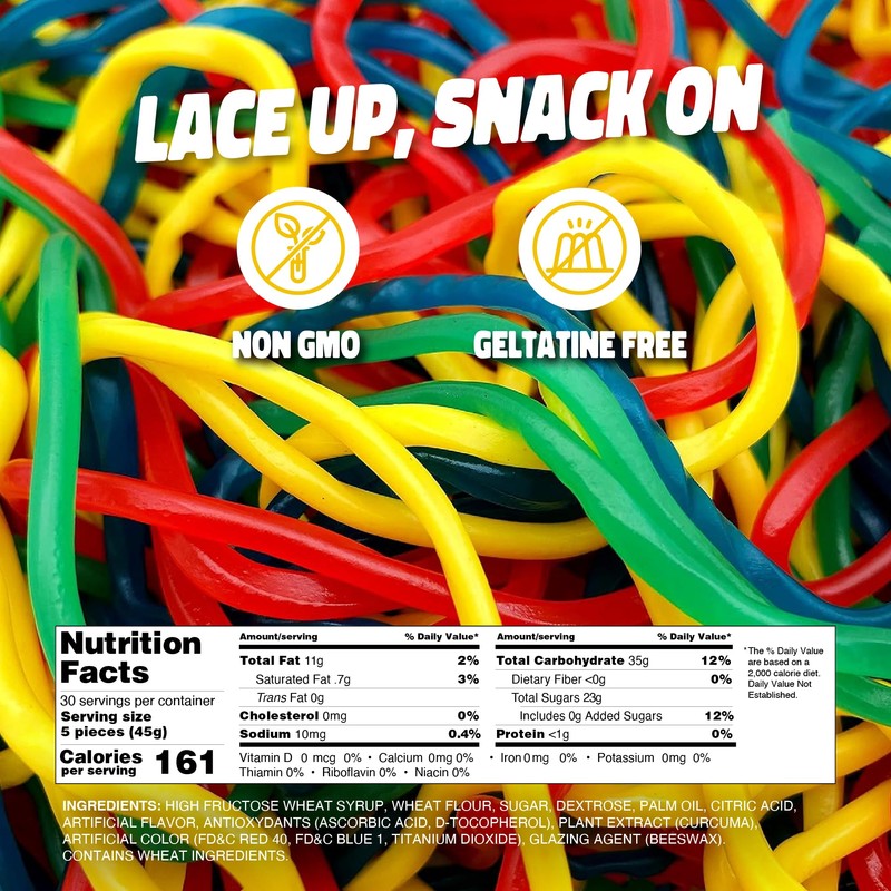 Gustaf's Rainbow Laces, 2lb Bulk Bags (Pack of 3), Fun