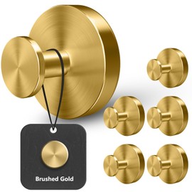 Shower Hooks for Inside Shower,Suction Cup Hooks for Glass Window,Removable Towel Hooks for Bathrooms,6 Packs(Gold)