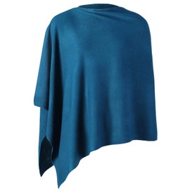 Fomolom Poncho Women Lightweight Shawl Wrap Versatile Elegant Solid Pullover Accessories for Womens Emerald Green