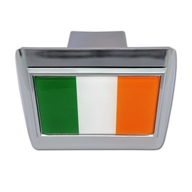 Elektroplate Ireland Flag All Metal Chrome Hitch Cover for Trucks and SUVs | Fits Standard 2" Trailer Hitch Receivers | Premium Weatherproof