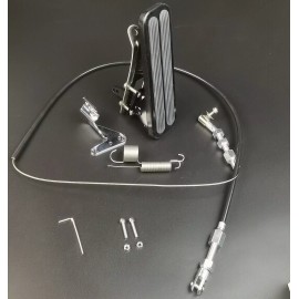 Rodspeedracing Street Rod Floor Mount Gas Pedal w/36" Throttle Cable & Bracket Spring Set BLACK