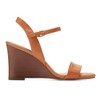 Cole Haan Women's Josie Wedge Sandal Pump, Pecan Leather, 7.5